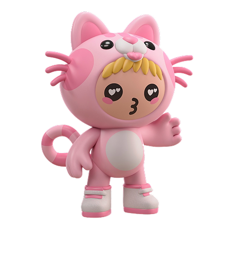 Pink Cat Character